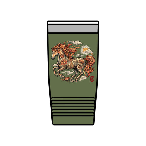 2026 Fire Horse 20oz Insulated Tumbler | Chinese Zodiac Tea & Coffee Design